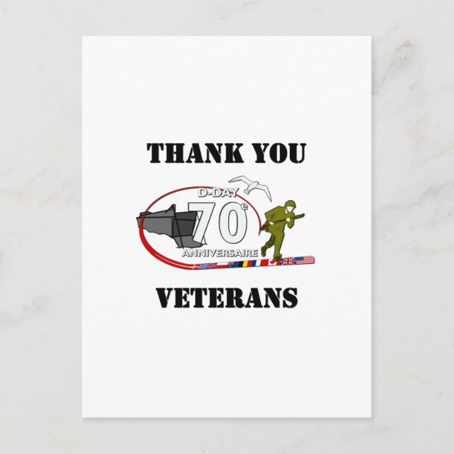 Cartão Postal Obrigado veteranos (Frente)