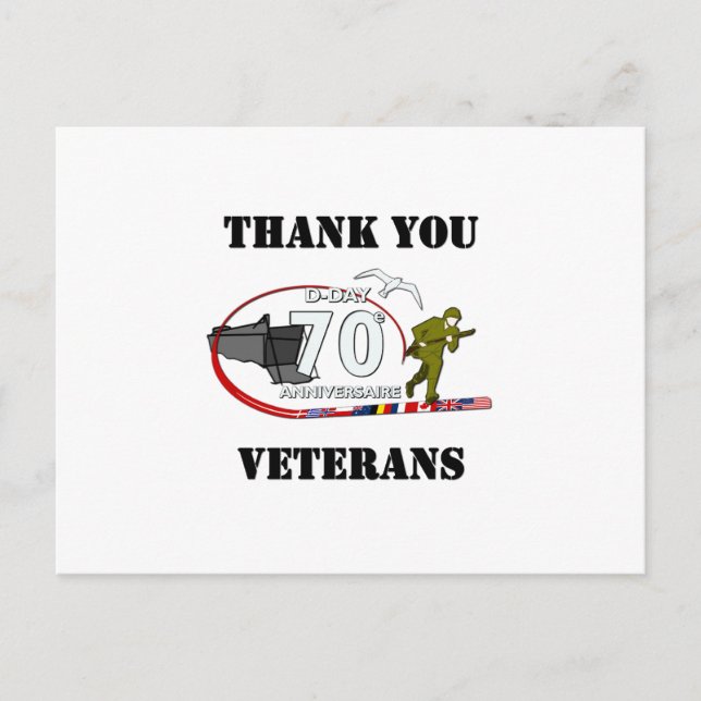 Cartão Postal Obrigado veteranos - Thank you veterans (Frente)