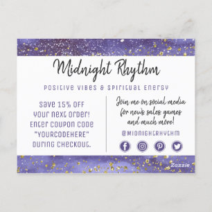 Cartão Postal Obrigado Watercolor Lunar Lunar Noite