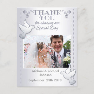 Cartão Postal Obrigado Wedding você pássaros do amor do cartã