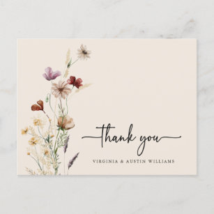 Cartão Postal Obrigado Wildflower