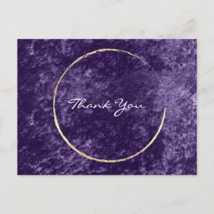 Cartão Postal Obrigado Wreath Violet Dourada Velvet Roxo