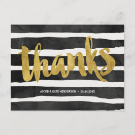 Cartão Postal Obrigados com distribuição | Faux Gold Foil Obriga
