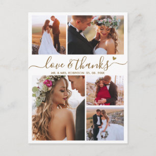 Cartão Postal Obrigados e amor do orçamento Casamento de colagem