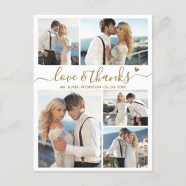 Cartão Postal Obrigados e amor do orçamento Foto de casamento Ob