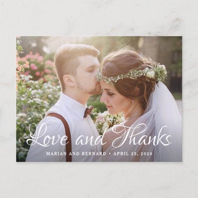 Cartão Postal Obrigados e amor Foto Floral Rosa Cintilante Obrig (Frente)