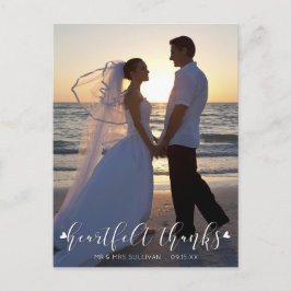 Cartão Postal OBRIGADOS HEARTFELT Foto Casamento Obrigado