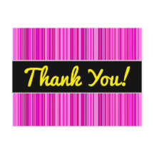 Obrigados + Magenta Fino e Padrão de Stripes Rosa