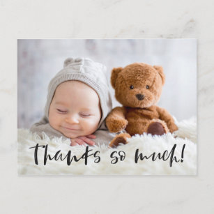 Cartão Postal Obrigados Tanto   Preto   Foto De Bebê Obrigado