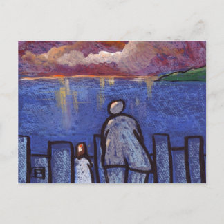 CARTÃO POSTAL OBSERVANDO O SOL COM O AVÓ