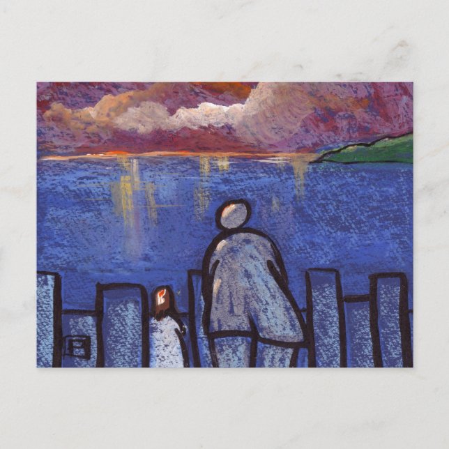 CARTÃO POSTAL OBSERVANDO O SOL COM O AVÓ (Frente)