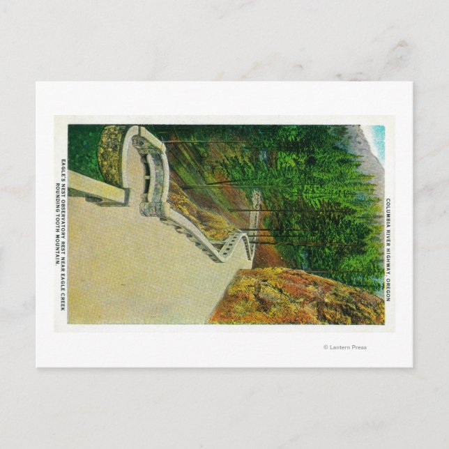 Cartão Postal Observatório do Ninho de Eagle no Rio Columbia (Frente)