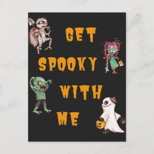 Cartão Postal Obtenha Assustador Comigo Halloween
