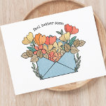 Cartão Postal Obter Bem Flores Ilustradas<br><div class="desc">Precisa de uma maneira séria de enviar bons desejos? Não olhe mais do que o nosso cartão postal "Sente-se melhor em breve". Apresentando uma ilustração encantadora de um envelope adornado com flores vibrantes a explodir, este cartão postal transmite sentimentos sinceros de uma forma simples, mas deliciosa. Personalize a mensagem para...</div>