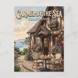 Cartão Postal Ocean Avenue Cafe em Carmel-by-the-Sea Califórnia