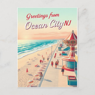 Cartão Postal Ocean City, New Jersey – Boardwalk Views