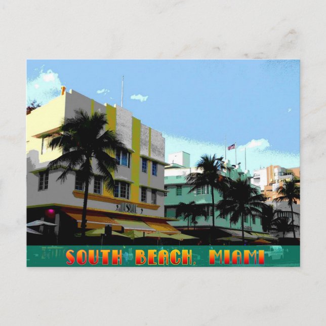 Cartão Postal Ocean Drive Art Deco poster (Frente)