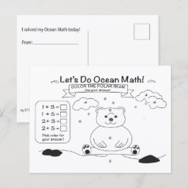 Cartão Postal Ocean Math Coloring Postcard