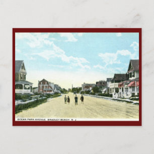 Cartão Postal Ocean Park Ave, Bradley Beach, NJ Vintage