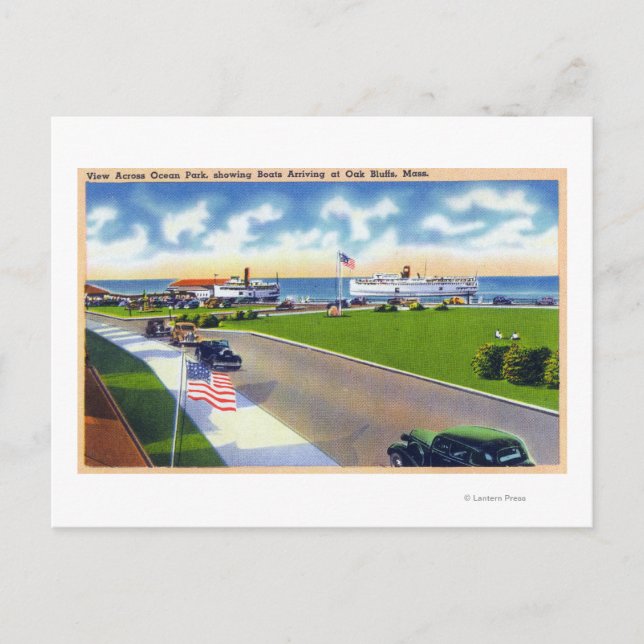 Cartão Postal Ocean Park View of Boats Chegando em Harbour (Frente)