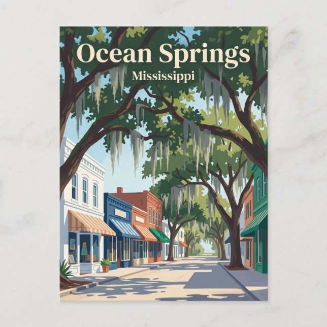 Cartão Postal Ocean Springs Mississippi (Frente)