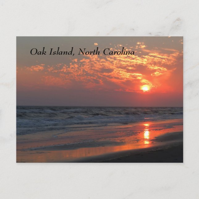 Cartão Postal Ocean Sunset - Oak Island, NC (Frente)