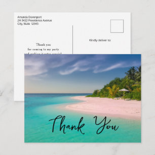 Cartão Postal Oceano Água-marinha Praia Tropical Cênica Obrigado