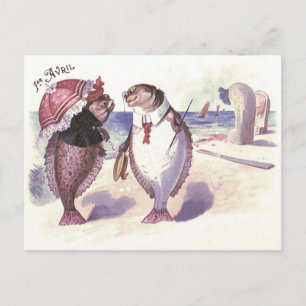 Cartão Postal Oceano Atlântico de praia em Casal de peixe