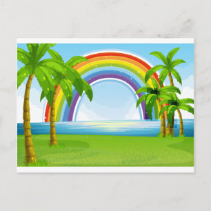 Cartão Postal Oceano e arco-íris