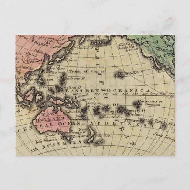 Cartão Postal Oceano Pacífico, Ilhas Britânicas (Frente)