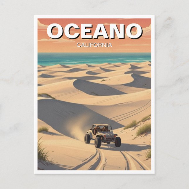 Cartão Postal Oceano Sand Dunes California (Frente)