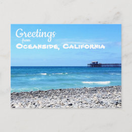 Cartão Postal Oceanside California Beach e Pier 