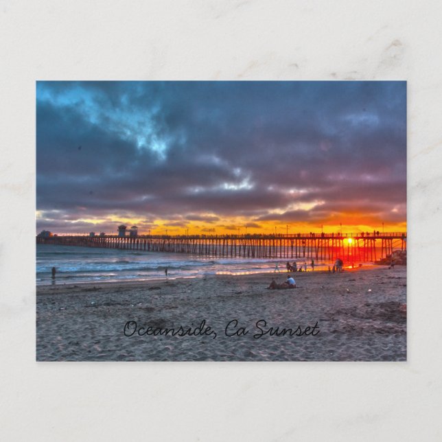 Cartão Postal Oceanside Pier Sunset (Frente)