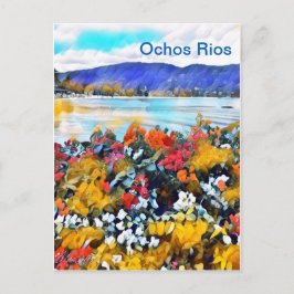 Cartão Postal Ochos Rios Neon Pop Art Floral