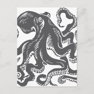 Cartão Postal Octopus 1 preto