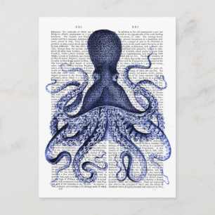 Cartão Postal Octopus azul