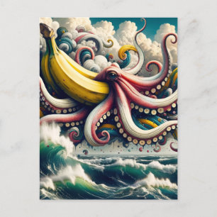Cartão Postal Octopus de Banana Surreal