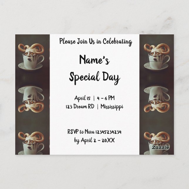 Cartão Postal Octopus de café surreal (Verso)