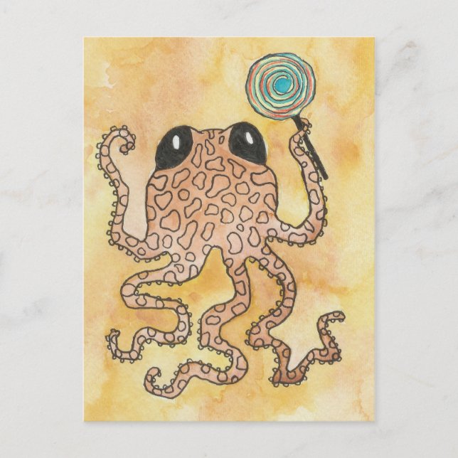 Cartão Postal Octopus e pirulito (Frente)