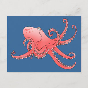 Cartão Postal Octopus laranja