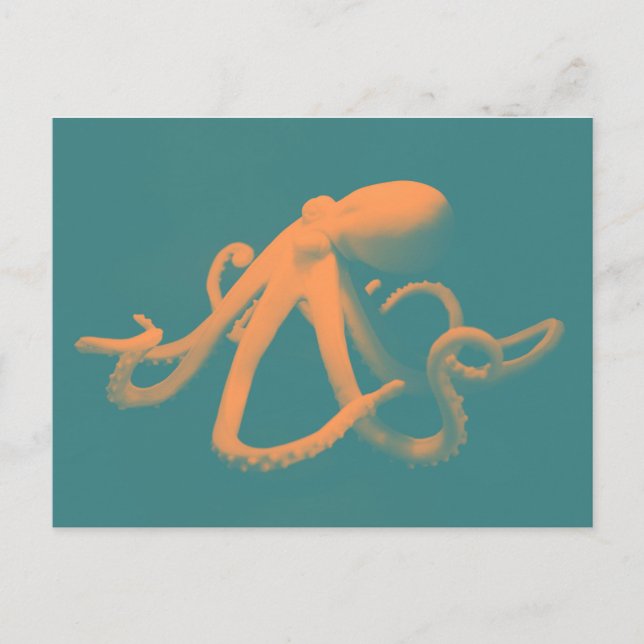 Cartão Postal Octopus Laranja (Frente)