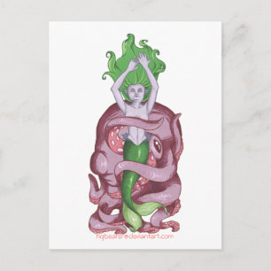 Cartão Postal Octopus Mermaid