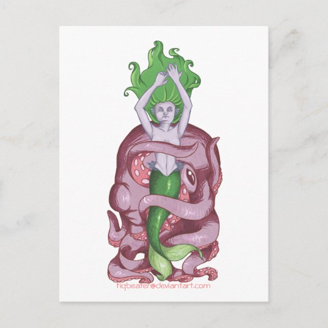 Cartão Postal Octopus Mermaid (Frente)