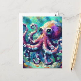 Cartão Postal Octopus Oil Painting NMaritime Beach