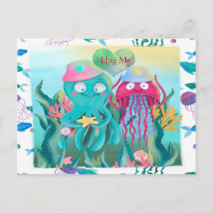 Cartão Postal Octopus Para Namorados