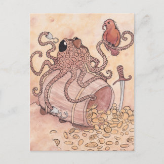 Cartão Postal Octopus Pirata