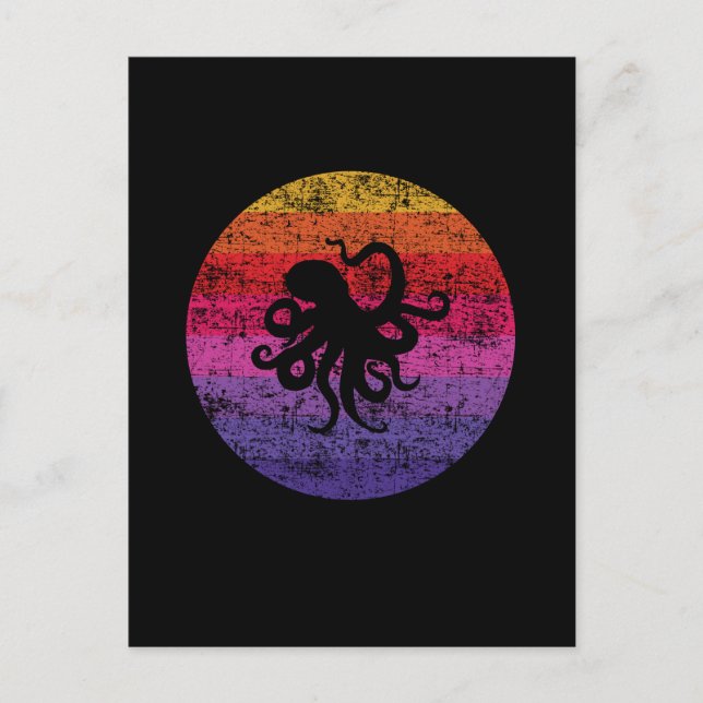 Cartão Postal Octopus Retro (Frente)