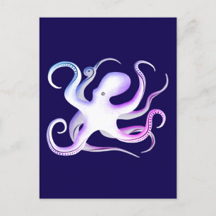 Cartão Postal Octopus Silhouette