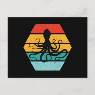 Cartão Postal Octopus Silhouette Sunset