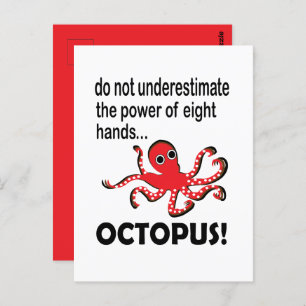 Cartão Postal Octopus Tentacle Ocean Animal Engraçado Octopus